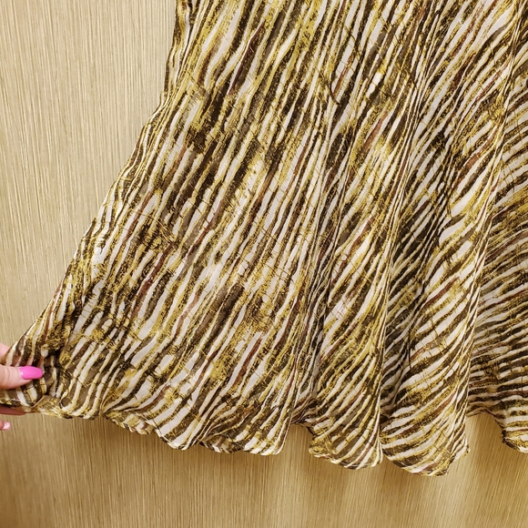 100% Silk Skirt Vintage 90's Midi Boho Striped/Zebra Size 12 - Like NEW! - Picture 4 of 15